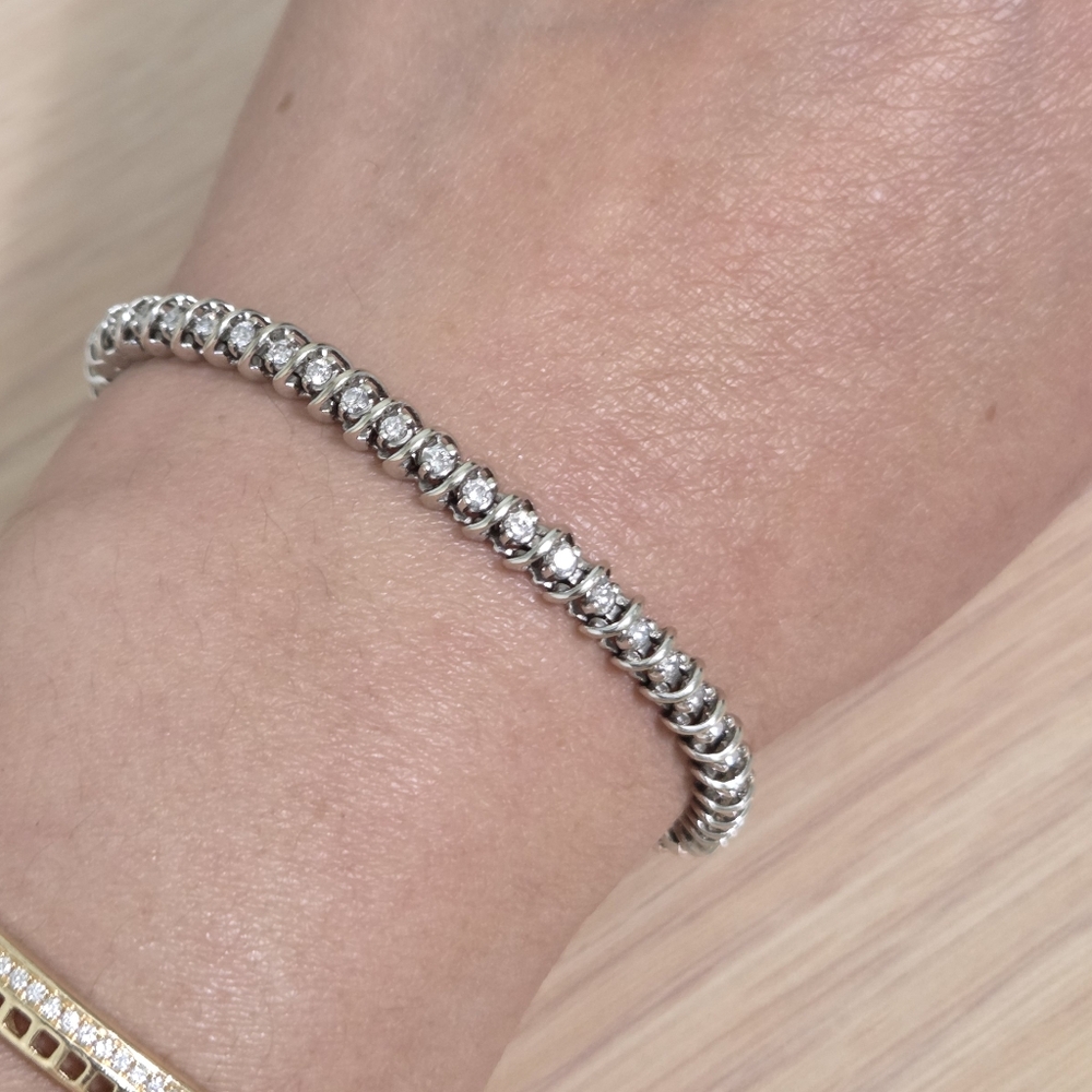 14k White Gold Diamond Tennis Bracelet